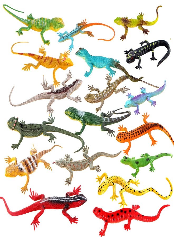 KINYFY 18 Pcs Fake Lizards Toys, Plastic Artificial Reptile Lizards for Kids, Realistic Lizard Toys for Halloween Party Decoration, Prank, Educational Tools - Image 1